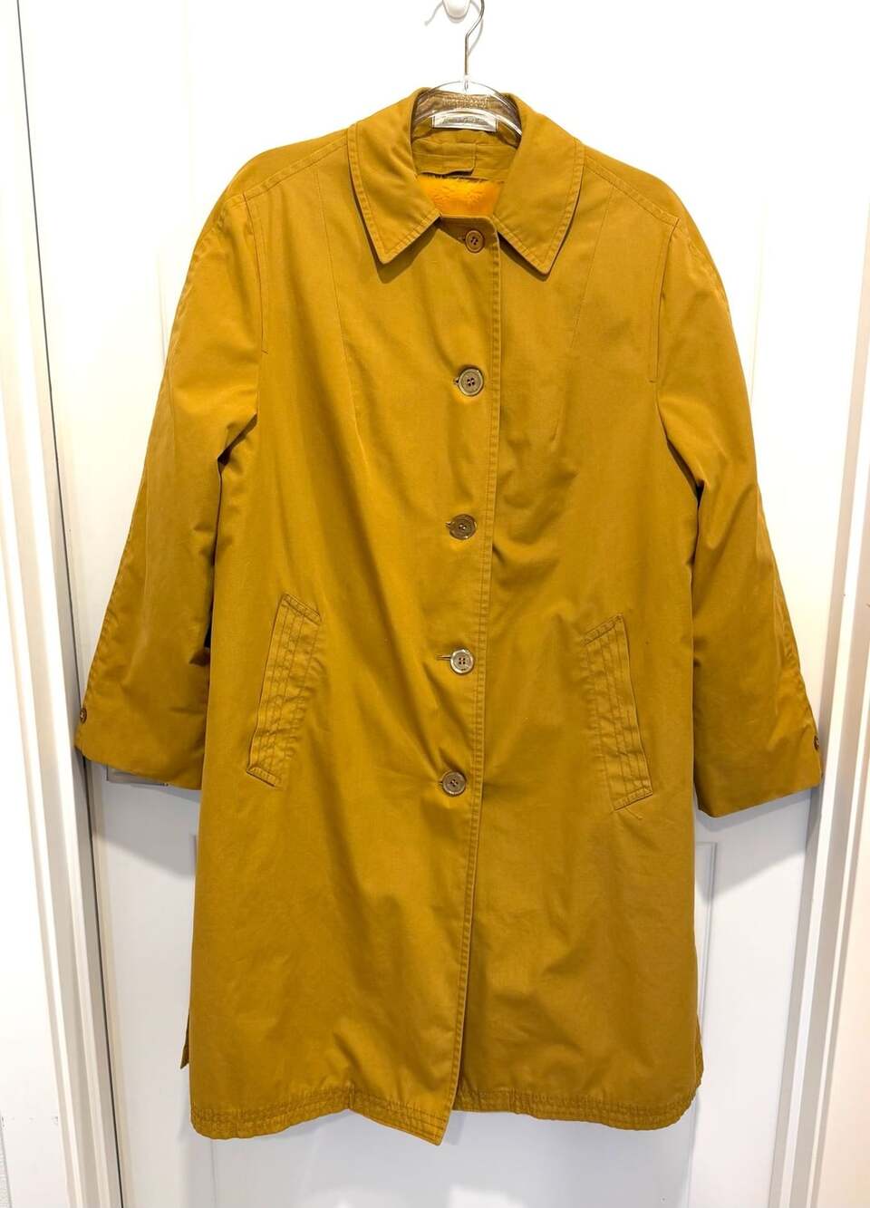 Misty Harbor Raincoat Size 16 Mustard Yellow Buoy Cloth Trench Coat